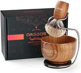 Anbbas Shaving Set, Pure Badger Hair Shaving Brush Wood Handle and Large Soap Bowl with Stainless Steel Shaving Stand 3IN1 Kit for Men