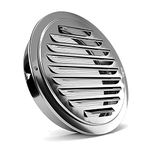 4 Pack of Stainless Steel Air Vents, PartsExtra Louvered Grille Cover Vent Hood Flat Ducting Ventilation Air Vent Wall Air Outlet with Fly Screen Mesh (4inch)