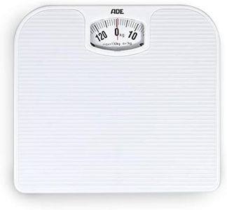 ADE, Bilancia Pesapersone Meccanica Nina, Bilancia Pesapersone Analogica in Plastica Abs di Alta Qualità, Meccanismo in Metallo Solido, Scala di Facile Lettura, Bianca, 1 Pezzo (Confezione da 1)