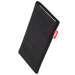 fitBAG Rave Black custom tailored sleeve for Apple iPod Touch 7G 2019 7.Generation | Made in Germany | Fine suit fabric pouch case cover with MicroFibre lining for display cleaning