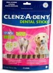 CLENZ-A-DENT Large Dog Dental Chews - 100% Vegetarian Dog Dental Sticks - Natural Dog Toothbrush and Dog Breath Freshener That Fights Plaque, Removes Tartar & Simplifies Dog Teeth Cleaning (12 Pack)