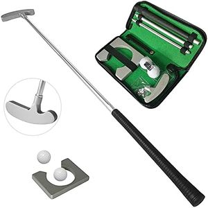 Golf Putting Set with Golf Putter 2 Golf Balls Golf Putting Cup for Travel Indoor Golf Putting Practice Portable Golf Putter Kit Fits for Right Handed