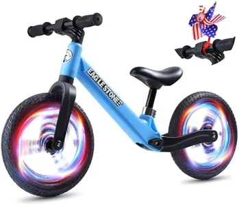 EagleStone Toddler Balance Bike 2 Year Old,Lightweight Push Bicycle with Colorful Lighting Inflatable Tires,Kids Balance Bike with Adjustable Seat, Birthday Gift for 2-3 Boys Girls，Blue