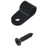 120 Sets Cable Cleats,R Shaped Cable Clips for Cable Organization (Black Nylon)