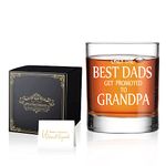 Perfectinsoy Only The Best Dads Get Promoted To Grandpa Whiskey Glasses, Pregnancy Announcement, Baby Reveal Gift for Grandpa from Grandchild, Great Grandpa Gifts for Nephew, Husband, Dad, Colleague