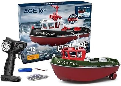 Aetheria RC Boat for Adults, 1/72 2.4G RC Electric Tugboat Yacht High-Speed Remote Control Boat for Pools Rivers Lakes Water - RTR Version, Medium, Green