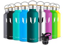 Super Sparrow Water Bottle Stainless Steel - 1000ml - Vacuum Insulated Metal Water Bottle - Standard Mouth Flask - BPA Free - Straw Water Bottle for Work, Gym, Travel, Sports