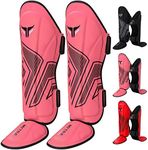 Mytra Fusion Adult Shin Pad, Shin Protector, Shin Guard For Boxing, MMA, Muay Thai, Martial Arts Training (Pink, L/XL)