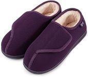 LongBay Womens Slippers Diabetic Shoes Wide Width for Edema Swollen Feet Arthritis Neuropathy Non Slip Indoor Outdoor (9 B(M), Purple)