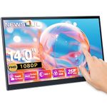 Newsoul Portable Monitor Touchscreen for Laptop Screen, 14IN Portable Touch Screen Monitor with USB/VGA/HDMI Port, VESA Support, 1080P FHD IPS Monitor for Raspberry Pi/Xbox/PS5/Switch