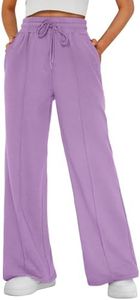 AUTOMET Womens Wide Leg Sweatpants Baggy Lounge Sweat Pants Purple XS