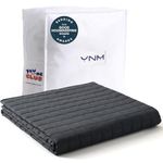 YnM Weighted Blanket, Soothing Cotton, Smallest Compartments with Glass Beads, Bed Blanket for One Person of 60lbs, Ideal for Twin Bed (41x60 Inches, 7 Pounds, Dark Grey)