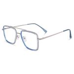 Dervin Blue Light Blocking Blue Cut Zero Power anti-glare Retro Square Eyeglasses, Frame for Eye Protection from UV by Computer/Tablet/Mobile/Laptop (Blue)