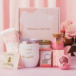 Birthday Gifts for Women,Unique Happy Birthday Hampers Pamper Gift Box for Her,Self Care Package Relaxation Spa Bath Set Birthday Presents Basket for Best Friends, Mum, Sister, Auntie (Pink)