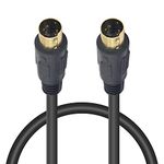 Poyiccot S-Video Cable, 3.3ft Mini DIN 4 Pin S-Video Cable Male to Male Gold Plated Mini DIN 4 Pin Connector Compatible with DVD Player, Home Theater, DSS receivers, VCRs, DVRs/PVRs