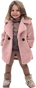 Toddler Baby Kids Girls Coat Winter Windproof Thicken Coat Jacket Warm Fleece Button Outerwear Jacket Outfits for Girls (Pink, 5-6 Years)