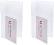 Alpine Swiss Set of 2 Checkbook Plastic Insert 6 Page Card Holder Picture Window