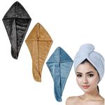 Cotton Bolls Textiles Microfiber Hair Towel Wrap, Pack of 3, Drying Hair, Anti-Frizz, for Everyday Usage (Color 5)