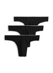 Jockey Men's Underwear Casual Cotton Stretch Thong - 3 Pack, Black Night, M