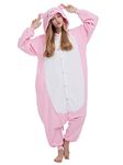 Women's Adult Pajamas Unisex Animal Onesies Novelty Pyjamas Nightwear Halloween Homewear Cosplay Costume Loungewear Onepiece, Pink Pig, L( 168-177CM )