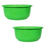 Kuber Industries Pack of 2 Bath/Washing Tub|Multipurpose With Unbreakable Plastic Material|Size 54 x 54 x 25 CM, Capicity 40 LTR (Green)