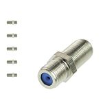 Mediabridge F81 Splice Connector - 3GHz Female to Female F-Type Coaxial Cable Extension - 5 Pack - (Part# CONN-F81-5PKX)