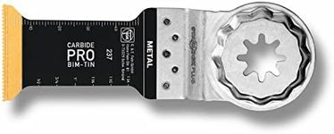 Fein StarLock Plus E-Cut Carbide Pro Oscillating Saw Blade - Narrow Waisted Shape 1-1/4" Width for Abrasive Materials and Bricks - Fits Most Multitools - 3-Pack - 63502237220