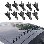 yonwait 10 PCS Diffuser Shark Fin Kit Compatible with Spoiler Roof Wing Air Vortex Generator Car Exterior Accessories Carbon Fiber Black #101