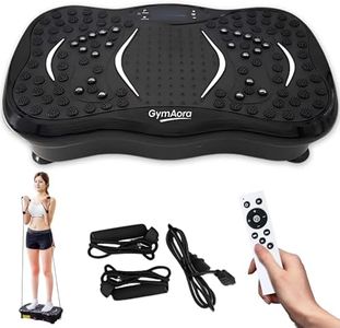 GymAora Vibration Plate Exercise Machine for Whole Body Workout, 330 LBs Lymphatic Drainage Machine for Weight Loss, 120 Adjustable Speed Vibration Platform w/Resistance Bands & Bulit-in-USB Speaker
