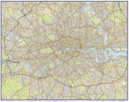 London A-Z Wall Map - Premier Edition - Wall Map Of London Features Borough Boundaries, Postal Districts, Railways, Stations And Important Buildings