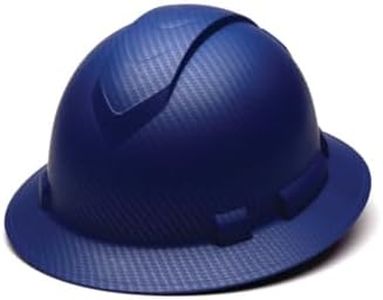 Pyramex Ridgeline Full Brim Hard Hat 4 Point Ratchet Matte Blue Pattern