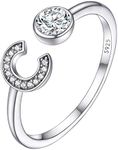 Womens Ring Cute C Letter Initial S