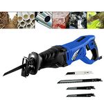 Pruning Reciprocating Recip Sabre Saw Electric 230V Variable Speed Corded Electric Reciprocating Saw 4 Free Blades Recip Hand Held Wood Metal Cutting Tool