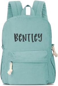 Personalized Corduroy Backpack Cute Baby Bag Backpack –Back To School Preschool Kindergarten Toddler Backpack for Boys and Girls (teal)