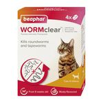 Beaphar - WORMclear® Tablets for Cats - 4 Tablet Pack - Kills All Common UK Intestinal Worms (Roundworms & Tapeworms) - Ideal for Multi-Cat Households - Vet Strength - For Cats Over 6 Weeks Old & 1kg