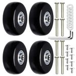 Ashuxxn 4 pieces Luggage Replacement Wheels Durable Rubber Mute Casters Repair Travel Suitcase Parts Wheels Suitcase Spare Wheels Luggage Suitcase Replacement Wheels Suitcase Accessories (50mm x 18mm)