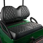 NOKINS P Diamond Seat Cover for Golf Cart Club Car Precedent Original Regular Cushion, No Stapler Required, Golf Cart Vinyl Replacement Front Seat Cover Black Stitching