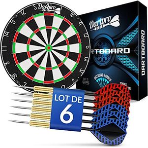 DartPro Jeu de fléchettes - Jeu de fléchettes en sisal autorégénérant- Jeu de fléchettes avec Fils Extra Fins - Jeu de fléchettes Professionnel