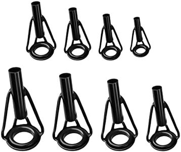 KINBOM 8 Piezas Kit de Punta de Caña de Pescar, Acero Inoxidable Punta de Caña Cañas de Pescar Cañas de Pescar Spinning para Caña de Pescar para Caña de Agua Dulce Salada (Negro)