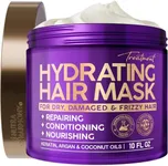 Hydrating Hair Mask for Dry Damaged Hair - Keratin Treatment w/ Argan & Coconut Oils | Biotin | Collagen - Deep Conditioner for Frizzy, Color-Treated & All Hair Types - Sulfate & Paraben-Free - 10 oz