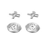 Antree Stainless Steel Meat Grinder Plate Discs/Grinding Blades for for KitchenAid Stand Mixer Food Grinder Attachment(FGA), 2 sharp blades and 2 cutting plates (coarse and fine)