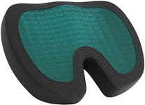 Amazon Basics Gel Enhanced Memory Foam Seat Cushion for Office Chair, Black