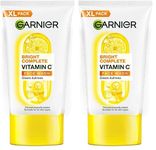 Garnier Bright Complete Vitamin C Face Wash - Vitamin C Face Wash For Brightening & Glowing Skin | Daily Cleanser Suitable For all Skin Types | Vit C Facewash for Women & Men, 160g (Pack of 2)
