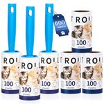 Lint Rollers for Pet Hair Remover, 600 Sheets Mega Value Set, 3 Handle with 6 Extra Sticky Lint Rollers for Pet Hair Removal, Dog and Cat Lint Remover for Clothes, Furniture, Carpet