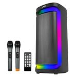 Rechargeable Karaoke Machine with Dual 6.5" Subwoofer, Two Mics, Echo Effect, and Dynamic Light Show