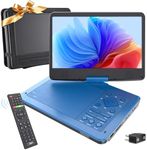 MAGOFLY 12.5" Portable DVD Player with 10.1" IPS Screen for Kids - Car DVD Player with Headrest Mount Bag, 360° Easy Remote, Dual Earphone Jacks, CD/DVD/SD Card/USB Supported, Region Free [Blue]