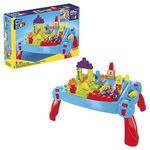 MEGA BLOKS Build 'n Learn Table, toy building set with big building blocks and 1 rolling vehicle, ages 1 and up, learning toy , FGV05