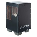 Clapbox CB50 PRO Cajon - (2 instruments in 1) with Side Bongos & Adjusta-Fly Advanced Adjustable Mechanism, Oak Wood- 3 Internal Snares, black