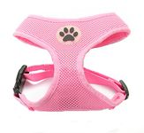 ZoonPark® Dog Soft Vest Harness,Pet Dog Puppy Breathable Soft Mesh Adjustable Pet Walking Harness For Small Medium Dogs (L, Pink)