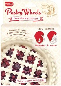 Talisman Designs Pastry Wheel Decorator & Cutter Set | Dishwasher Safe & Food Safe | Pie Crust Cutters | Kitchen Baking Cutters | Pie Decorator | Dough Cutter